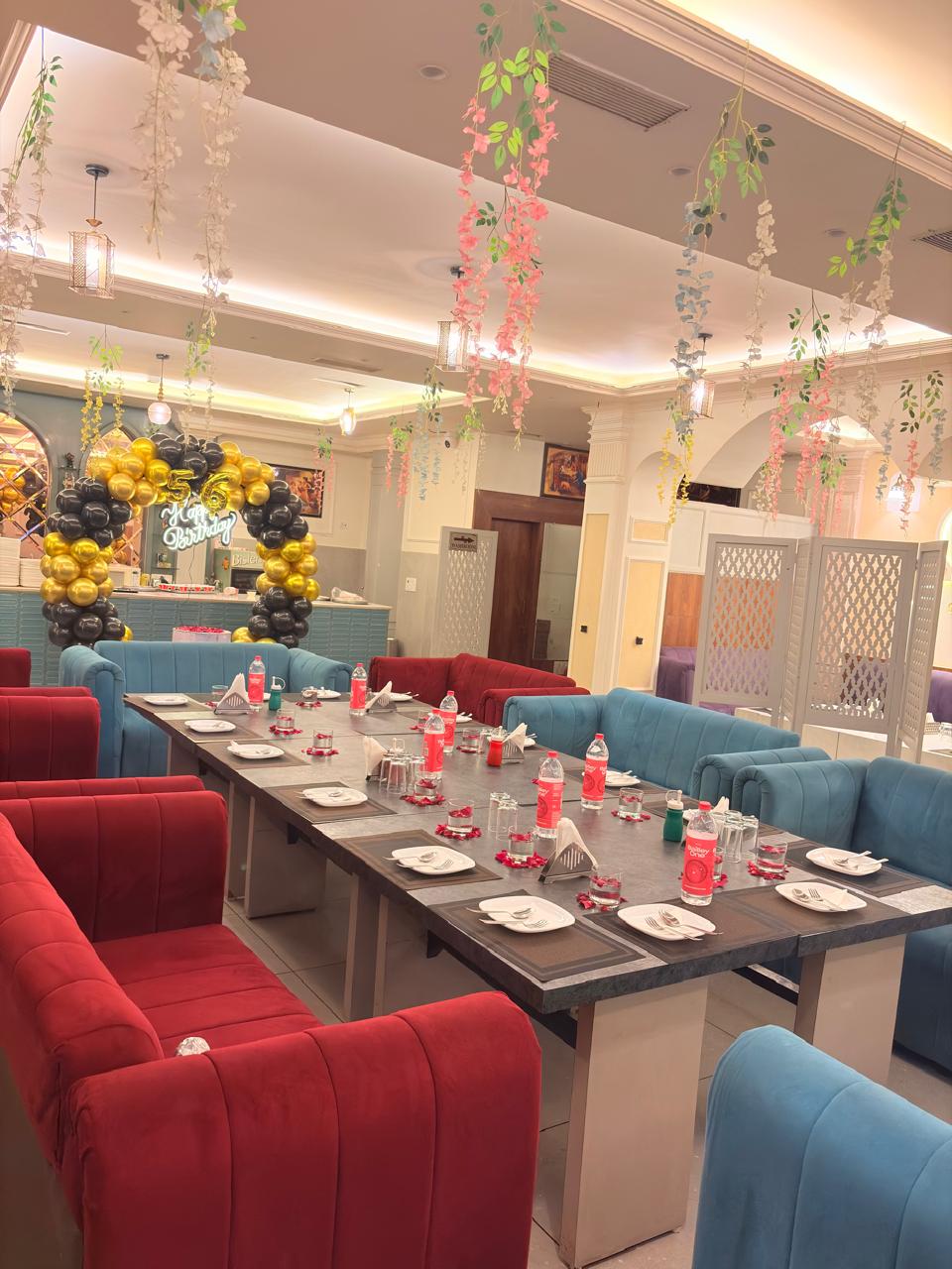 Party hall long table setup
